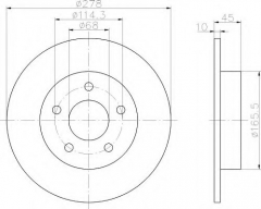 HELLA 8DD 355 110-391 Тормозной диск