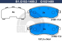 GALFER B1.G102-1489.2 Тормозные колодки 