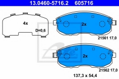 ATE 13.0460-5716.2 Тормозные колодки 