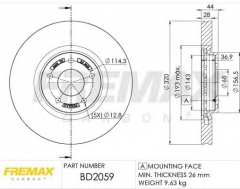 FREMAX BD-2059 Тормозной диск