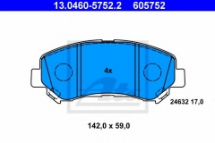 ATE 13.0460-5752.2 Тормозные колодки 