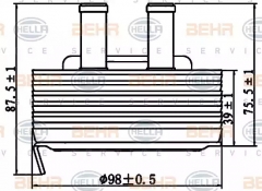 HELLA 8MO 376 797-131 Масляный радиатор двигателя