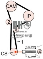 JP GROUP 4312102819 Комплект ремня ГРМ