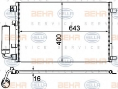 HELLA 8FC 351 310-121 Конденсатор кондиционера