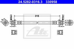 ATE 24.5282-0316.3 Тормозной шланг