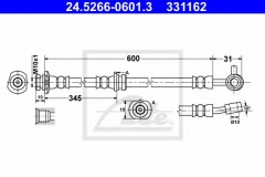 ATE 24.5266-0601.3 Тормозной шланг