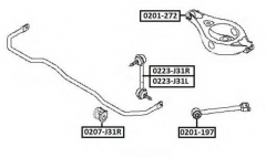 ASVA 0223-J31L Тяга, стойка стабилизатора
