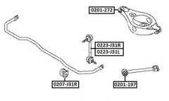 ASVA 0223-J31R Тяга, стойка стабилизатора