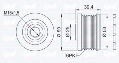 IPD 15-3370 Шкив генератора