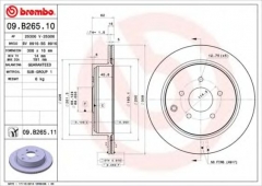 BREMBO 09.B265.10 Тормозной диск