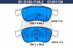 GALFER B1.G120-1126.2 Комплект тормозных колодок, дисковый тормоз