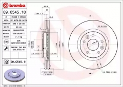 BREMBO 09.C545.11 Диск тормозной 09.C545.11