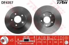 TRW DF4357 Тормозной диск