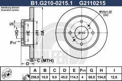 GALFER B1.G210-0215.1 Тормозной диск