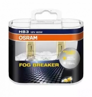 OSRAM 9005FBR-HCB Лампа HB3 12V- 60W (P20d) ( +60 свет+жёлтый свет) Fog Breaker (2шт) DuoBox