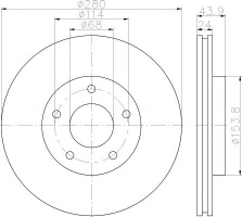 HELLA PAGID 8DD 355 117-321 Тормозной диск