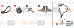 HELLA 8MP 376 814-821 Комплект ремня ГРМ с помпой