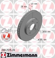 ZIMMERMANN 200.2515.20 Тормозной диск