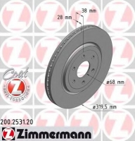 ZIMMERMANN 200.2531.20 Тормозной диск