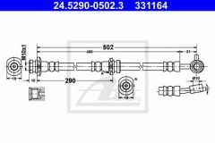 ATE 24.5290-0502.3 Тормозной шланг