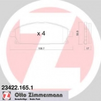 ZIMMERMANN 23422.165.1 Тормозные колодки 