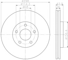 HELLA PAGID 8DD 355 114-601 Тормозной диск