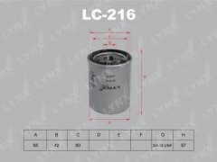 LYNXauto LC-216 Масляный фильтр