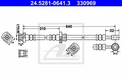 ATE 24.5281-0641.3 Тормозной шланг