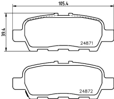 HELLA 8DB355029691 Колодки торм.зад. NAO