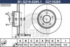 GALFER B1.G210-0285.1 Тормозной диск