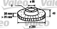 VALEO 186728 Тормозной диск