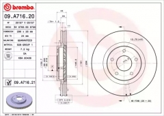 BREMBO 09.A716.20 Тормозной диск