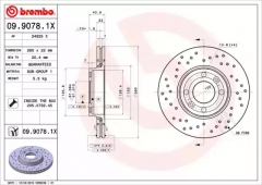 BREMBO 09.9078.1X Диск перфорированный Brembo Xtra 09.9078.1X