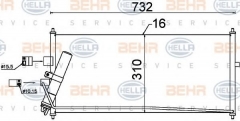 HELLA 8FC 351 302-521 Конденсатор кондиционера
