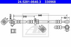 ATE 24.5281-0640.3 Тормозной шланг