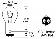 LUCAS ELECTRICAL LLB380 Лампа накаливания, фонарь указателя поворота