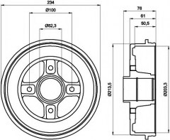 PAGID 61268 Тормозной барабан