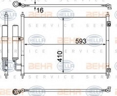 HELLA 8FC 351 308-771 Конденсатор кондиционера
