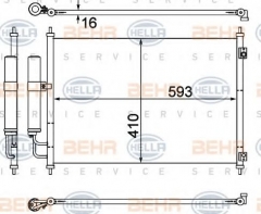 HELLA 8FC 351 308-771 Конденсатор кондиционера