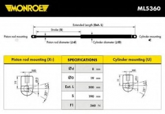 MONROE ML5360 Амортизатор багажника