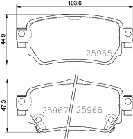 TEXTAR 2596501 2596501_колодки зад. !Nissan X-Trail 13>