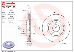BREMBO 09.B565.10 Тормозной диск