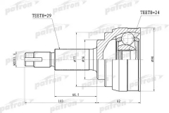 PATRON PCV1416 ШРУС наружный 29x56x24 NISSAN TEANA J31 03-08