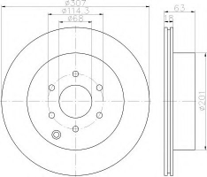 HELLA 8DD 355 115-851 Тормозной диск