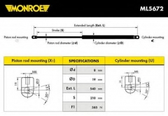 MONROE ML5672 Амортизатор багажника