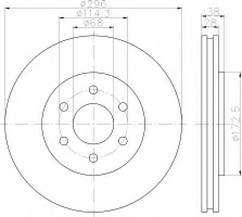 HELLA 8DD 355 116-381 Тормозной диск