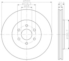 HELLA PAGID 8DD 355 114-331 Тормозной диск
