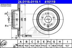 ATE 24.0116-0119.1 Тормозной диск