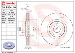 BREMBO 09.B354.10 Тормозной диск