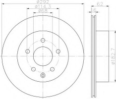 HELLA 8DD 355 118-711 Тормозной диск